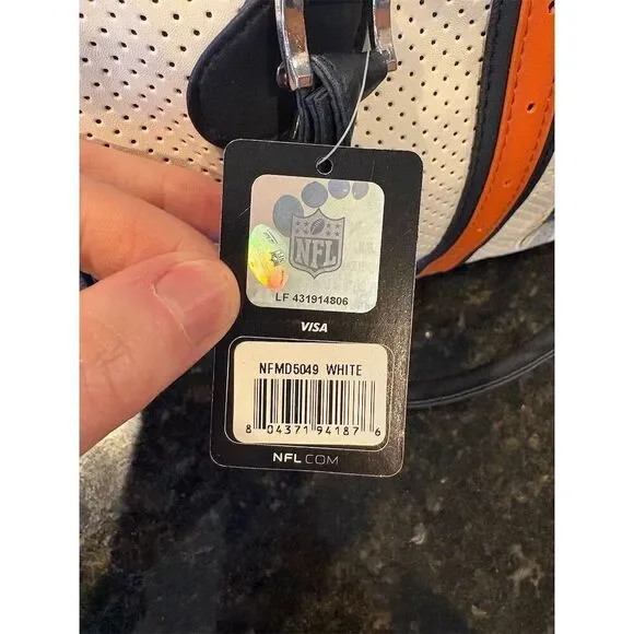 Miami Dolphins Women's Bowler Handbag Purse White Navy Orange NFL - Picture 6 of 7